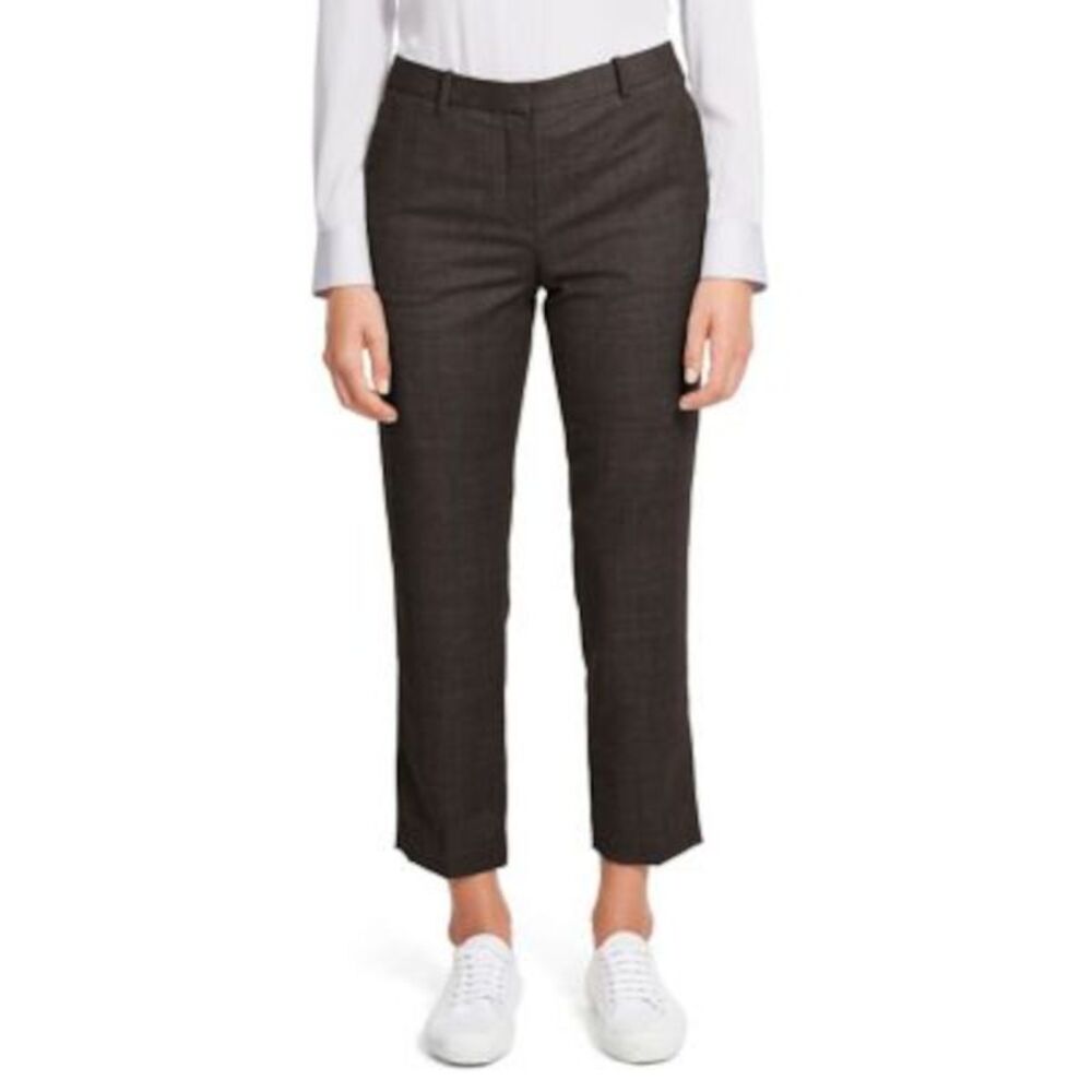 THEORY Womens Green Pocketed Zippered Wear To Work Cropped Pants 4